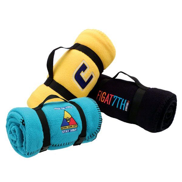 Fleece Blanket with Nylon Strap - 50" W x 60" L